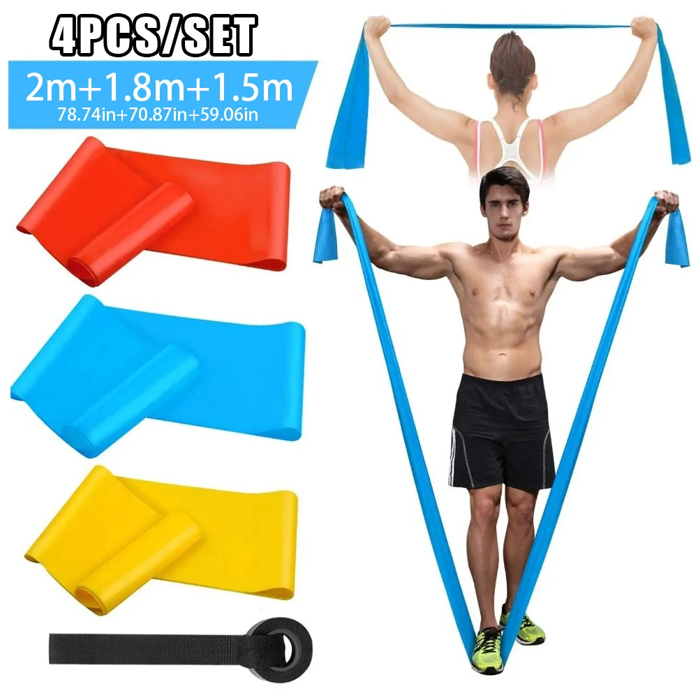 Crossfit Workout Gear - 4 stks/set elastische fitnessbanden weerstandsbanden tapes